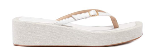 Les Tatanes Lin Platform Flip-Flops in Leather, Jacquemus